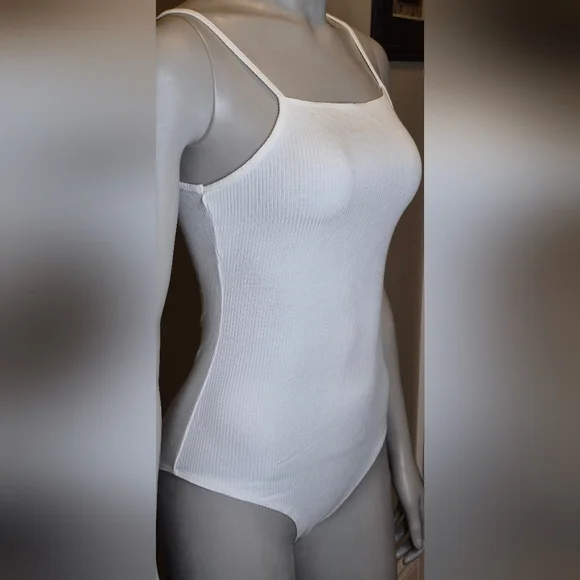 Wild Fable White Ribbed Bodysuit - Picture 3 of 12
